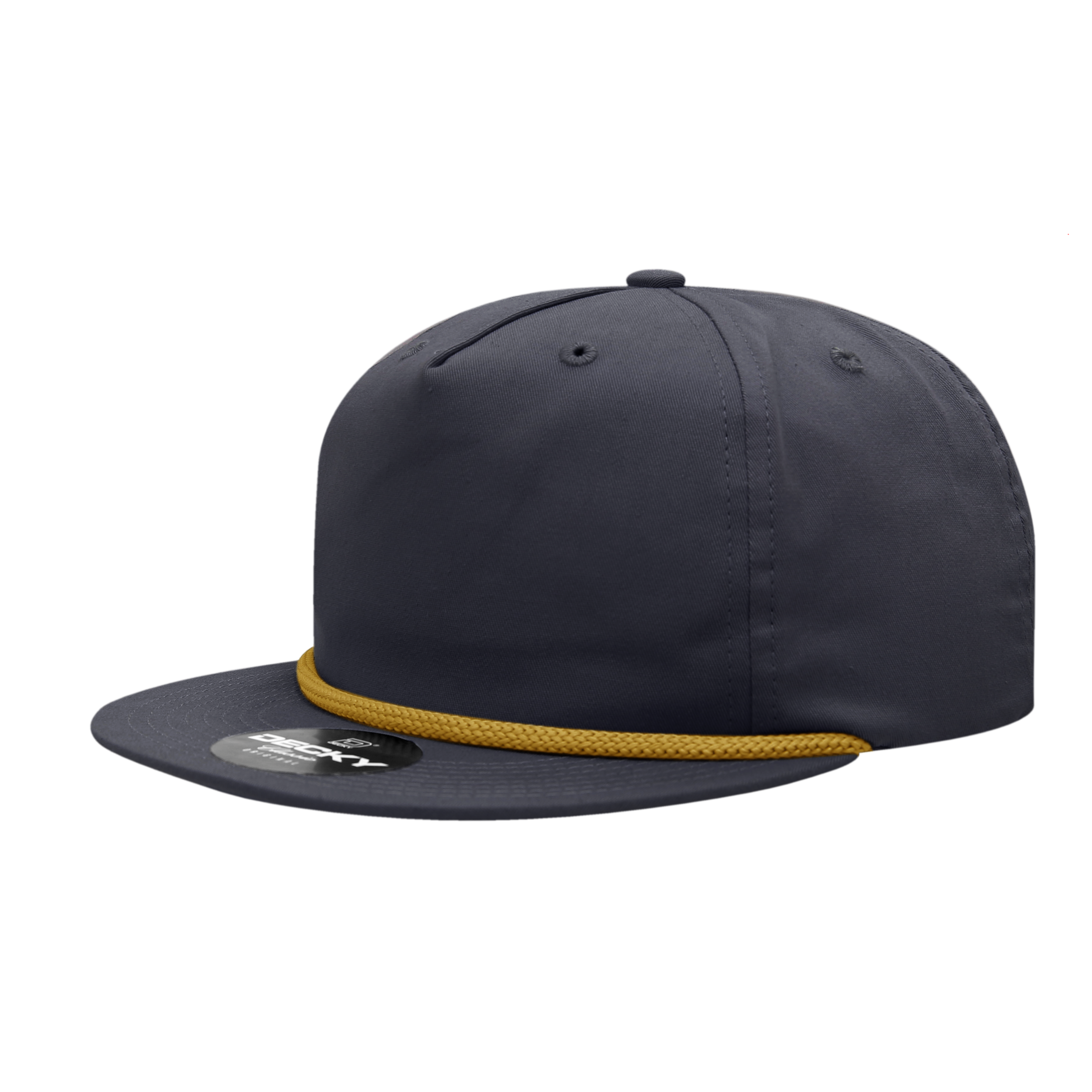 a hat with gold braiding