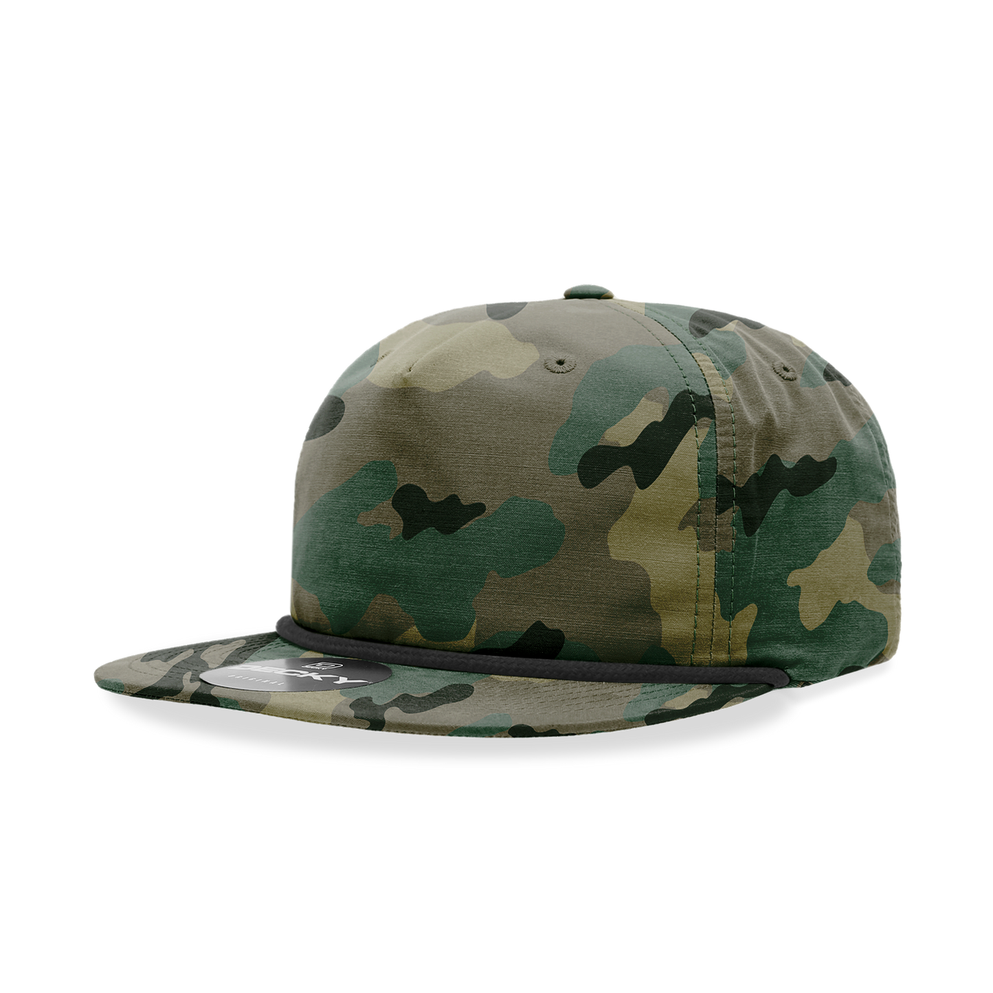 5 Panel High Profile Relaxed Camo Rope Hat