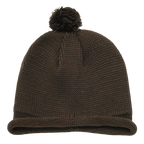 Solid RollUp Beanie w/PomPom