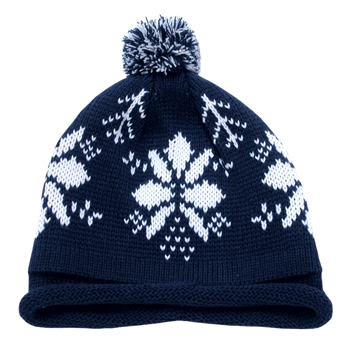 Snowflake Roll Up Beaine w/Pom