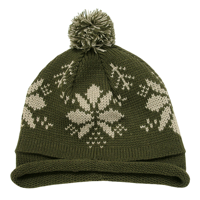 Snowflake Roll Up Beaine w/Pom