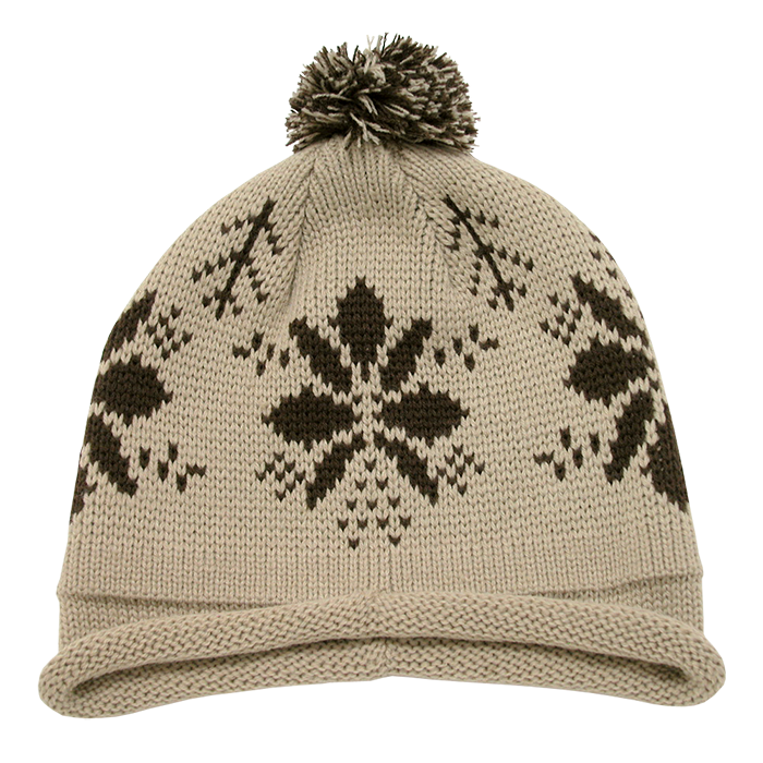 Snowflake Roll Up Beaine w/Pom