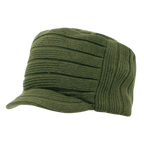 Knitted Flat Top Cap w/ Visor