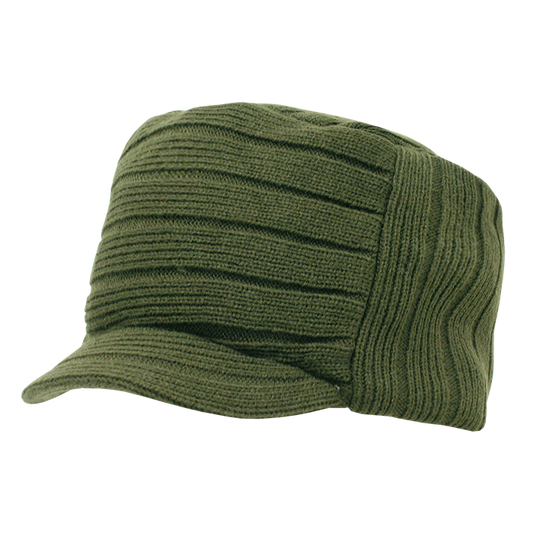 Knitted Flat Top Cap w/ Visor