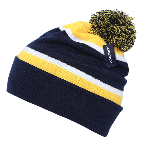 Two Tone Pom Pom Beanies