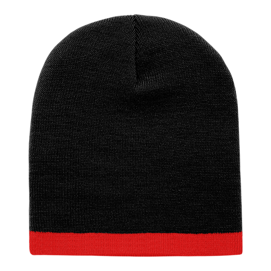 Acrylic/Polyester Striped Short Beanie