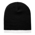 Acrylic/Polyester Striped Short Beanie