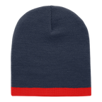 Acrylic/Polyester Striped Short Beanie