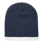 Acrylic/Polyester Striped Short Beanie