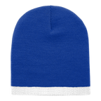 Acrylic/Polyester Striped Short Beanie