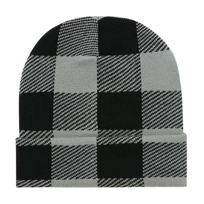 Long Plaid Beanie