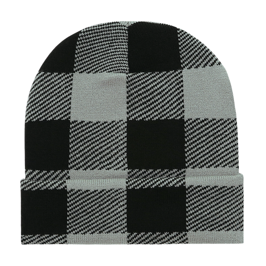 Long Plaid Beanie