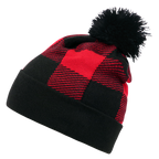 Pom Plaid Beanie
