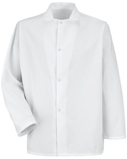 Men's Gripper-Front Short Butcher Coat