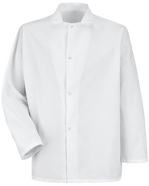 Men's Gripper-Front Short Butcher Coat