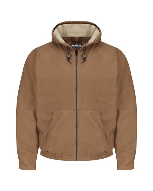 Men's Tall Brown Duck Hooded Jacket - EXCEL FR® ComforTouch