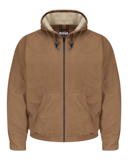 Men's Tall Brown Duck Hooded Jacket - EXCEL FR® ComforTouch