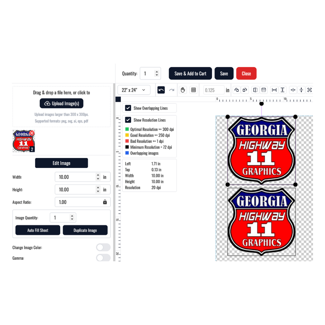 DTF Gang Sheet Upload/Builder